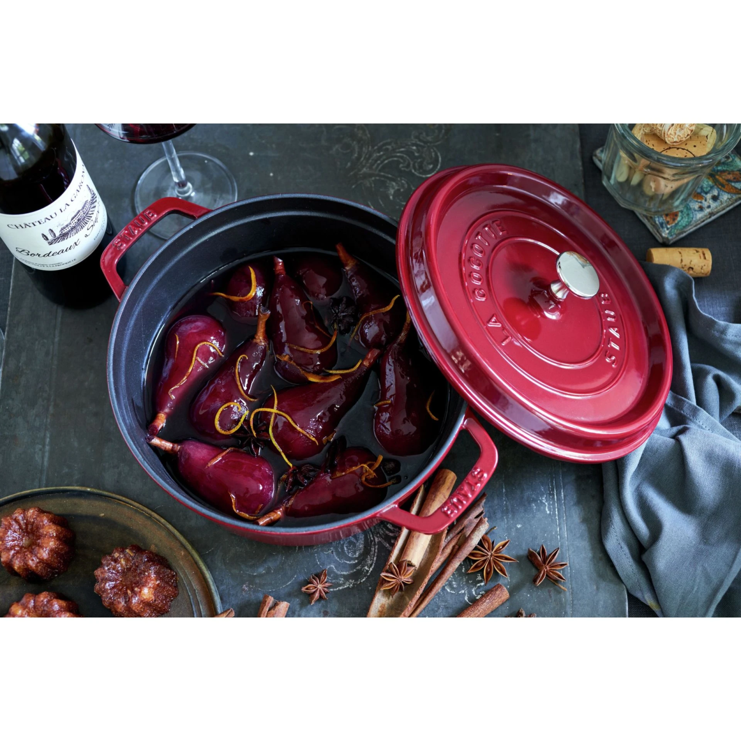 Gietijzeren braadpan Ø 28 cm Bordeaux