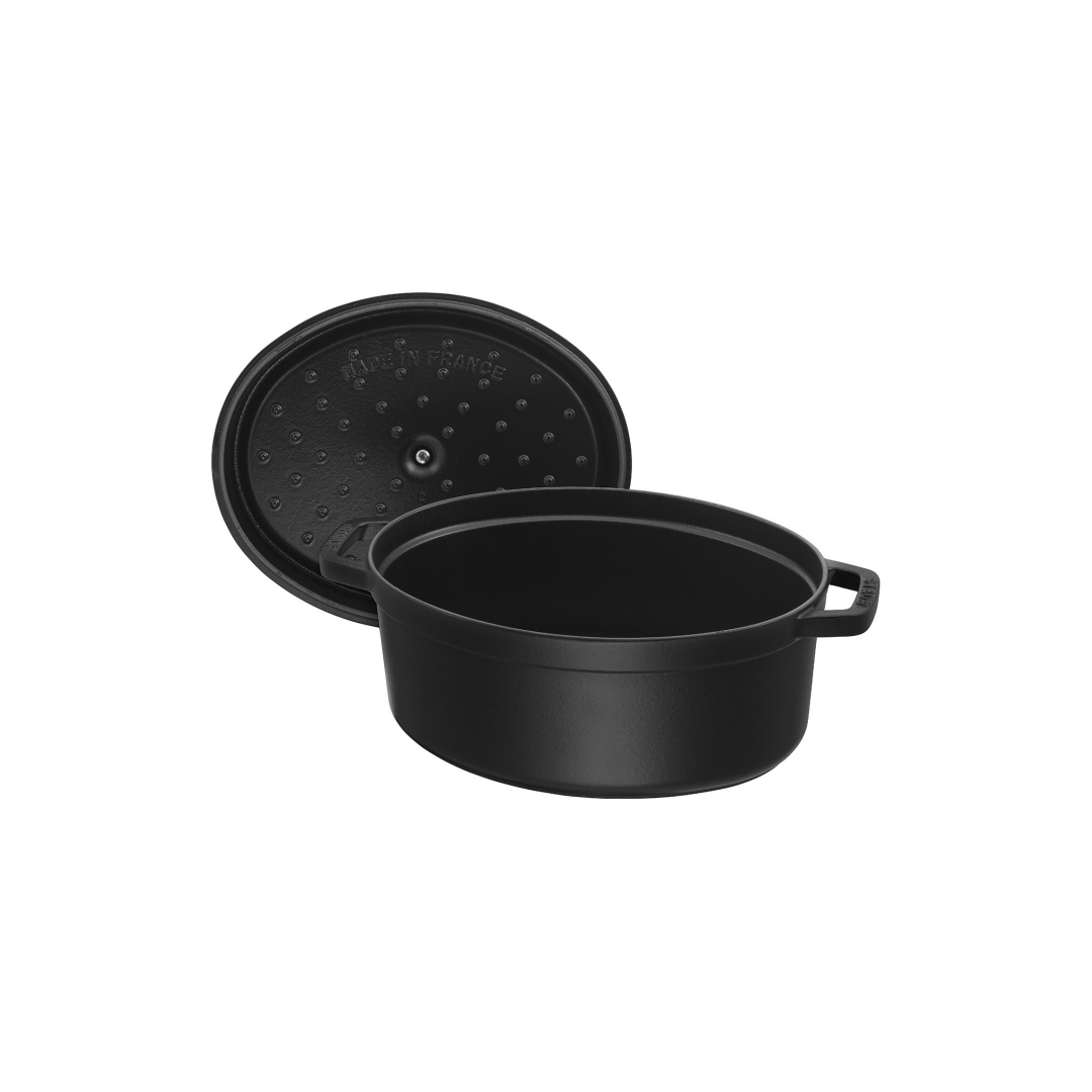 Gietijzeren braadpan ovaal Ø 33 cm zwart