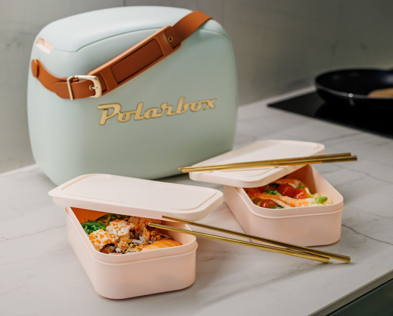 Polarbox Koelbox 6L + 2x Lunchbox GEEL CYAAN