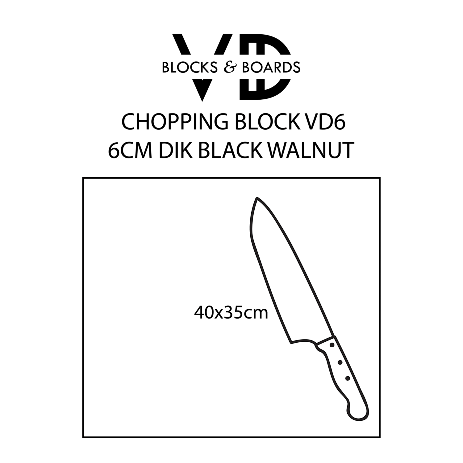 Kopshouten noten hakblok