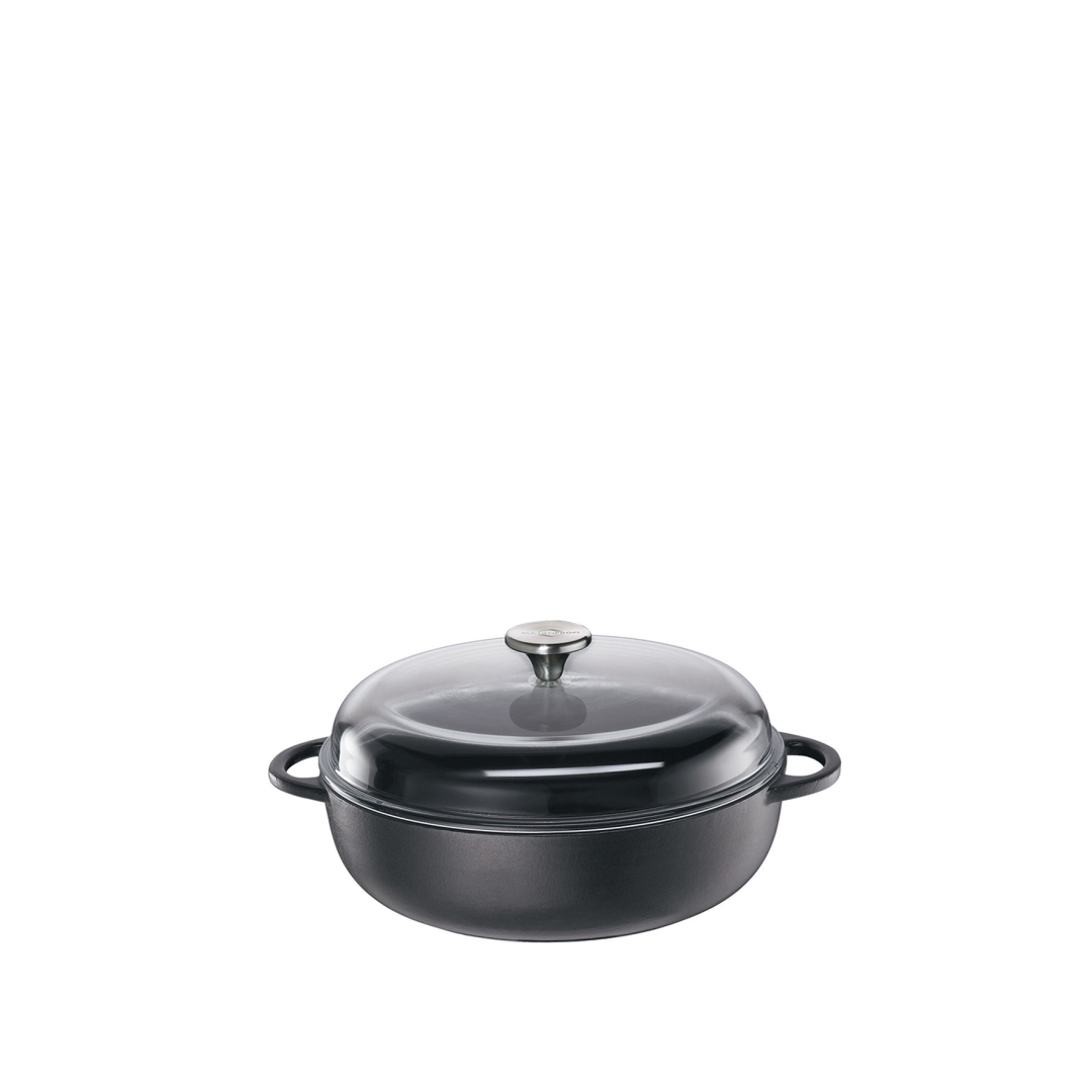 Kuchenprofi Braadpan met glasdeksel 24cm zwart Provence