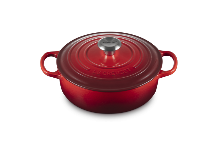 Lage Braad-/Stoofpan Sauteuse 24 cm Kersenrood