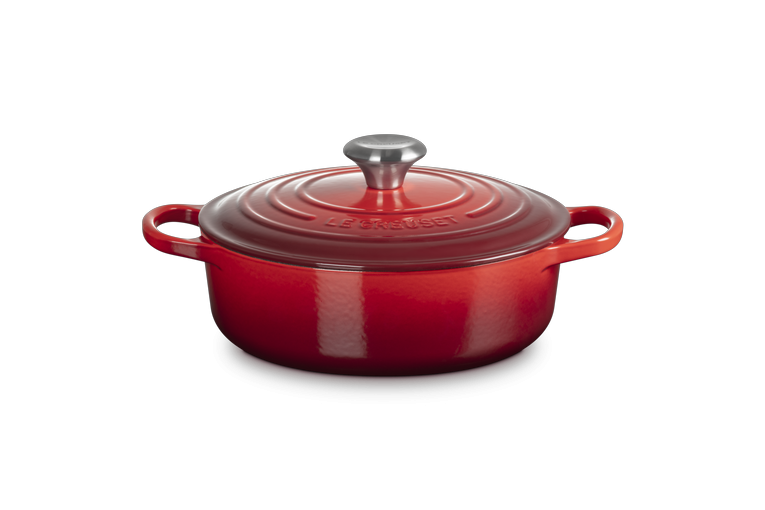 Lage Braad-/Stoofpan Sauteuse 24 cm Kersenrood