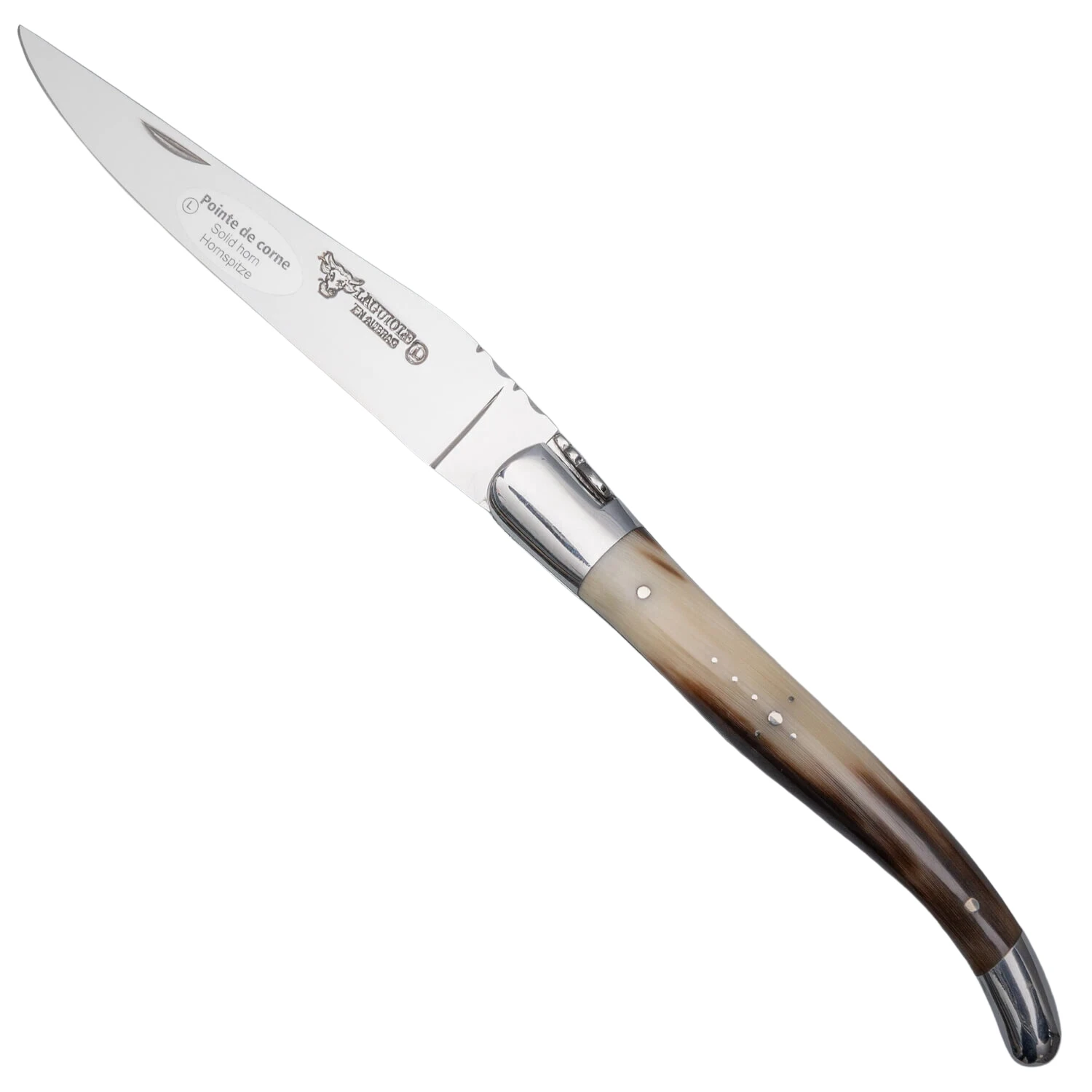Laguiole en Aubrac Folding Knive Flamed Cow Horn Glanzend Inox