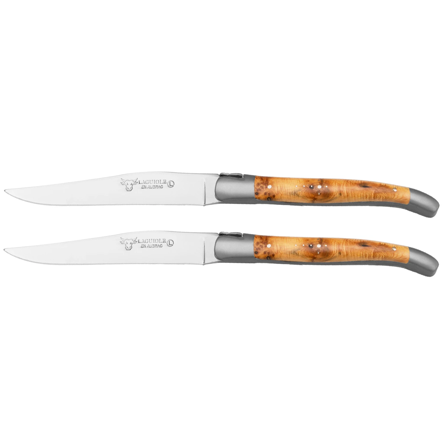 Laguiole en Aubrac Steakmes 2 delig Juniper Wood