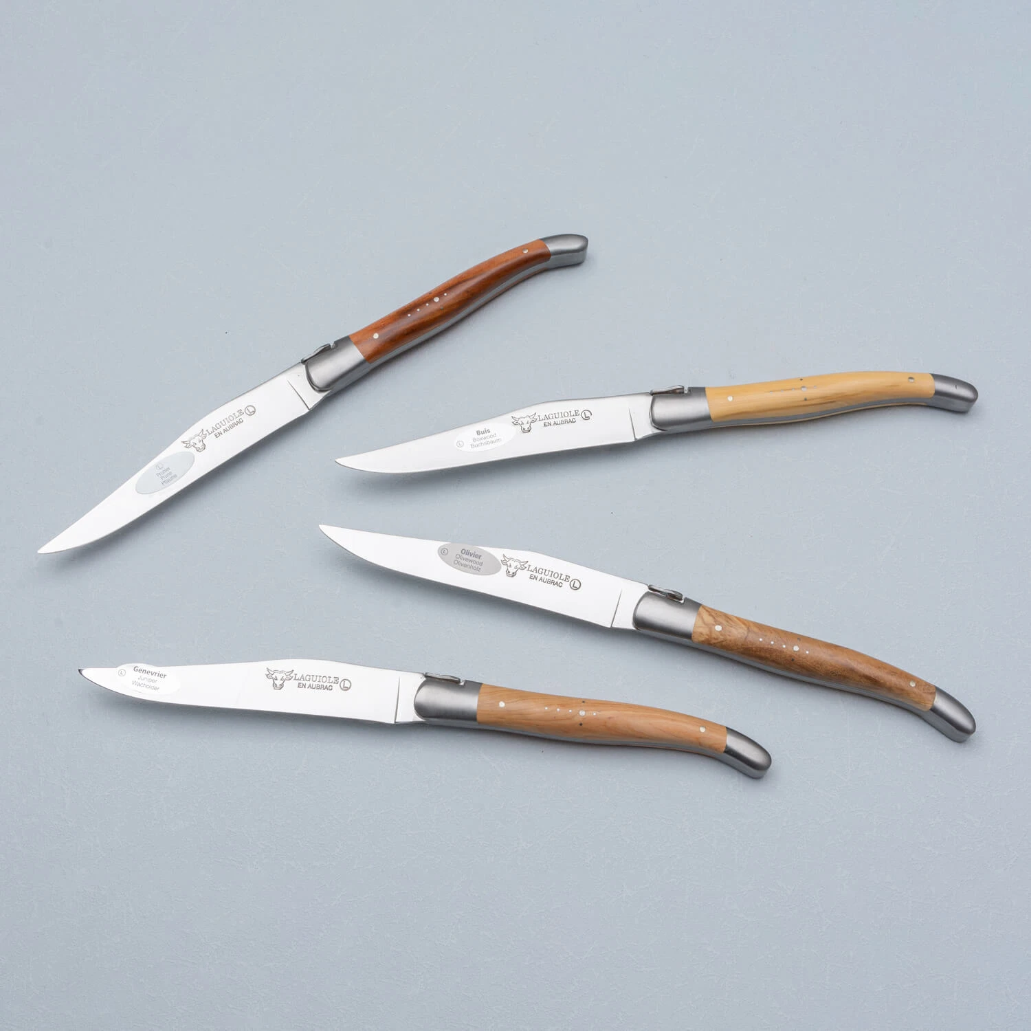 Laguiole en Aubrac steakmes 4 delig Mixed Wood