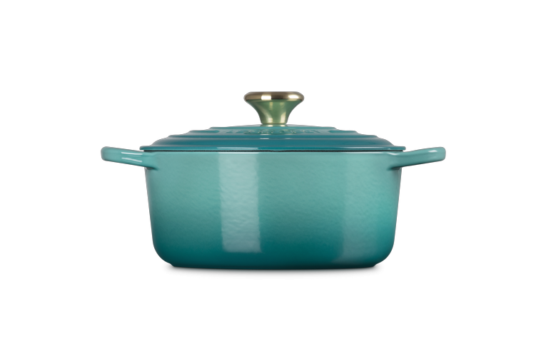 Le Creuset Bleu Riviera Braad- / Stoofpan Signature rond 24cm 4,2l