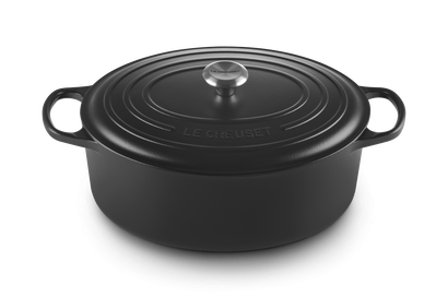 Le Creuset Braad- / Stoofpan Signature ovaal 35cm 8,9l - Mat Zwart