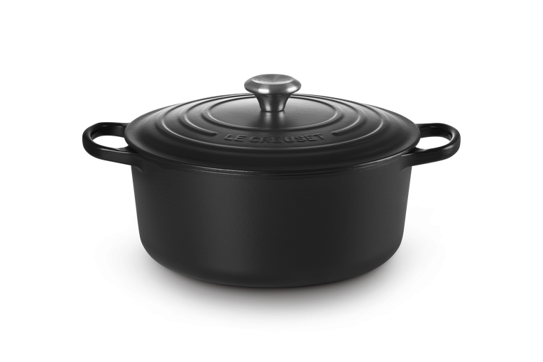 Le Creuset Braad- / Stoofpan Signature rond 28cm 6,7 - mat zwart