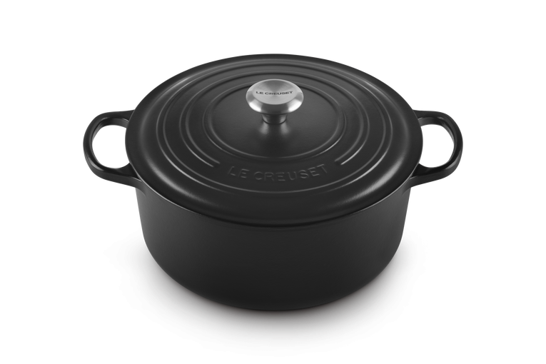 Le Creuset Braad- / Stoofpan Signature rond 28cm 6,7 - mat zwart