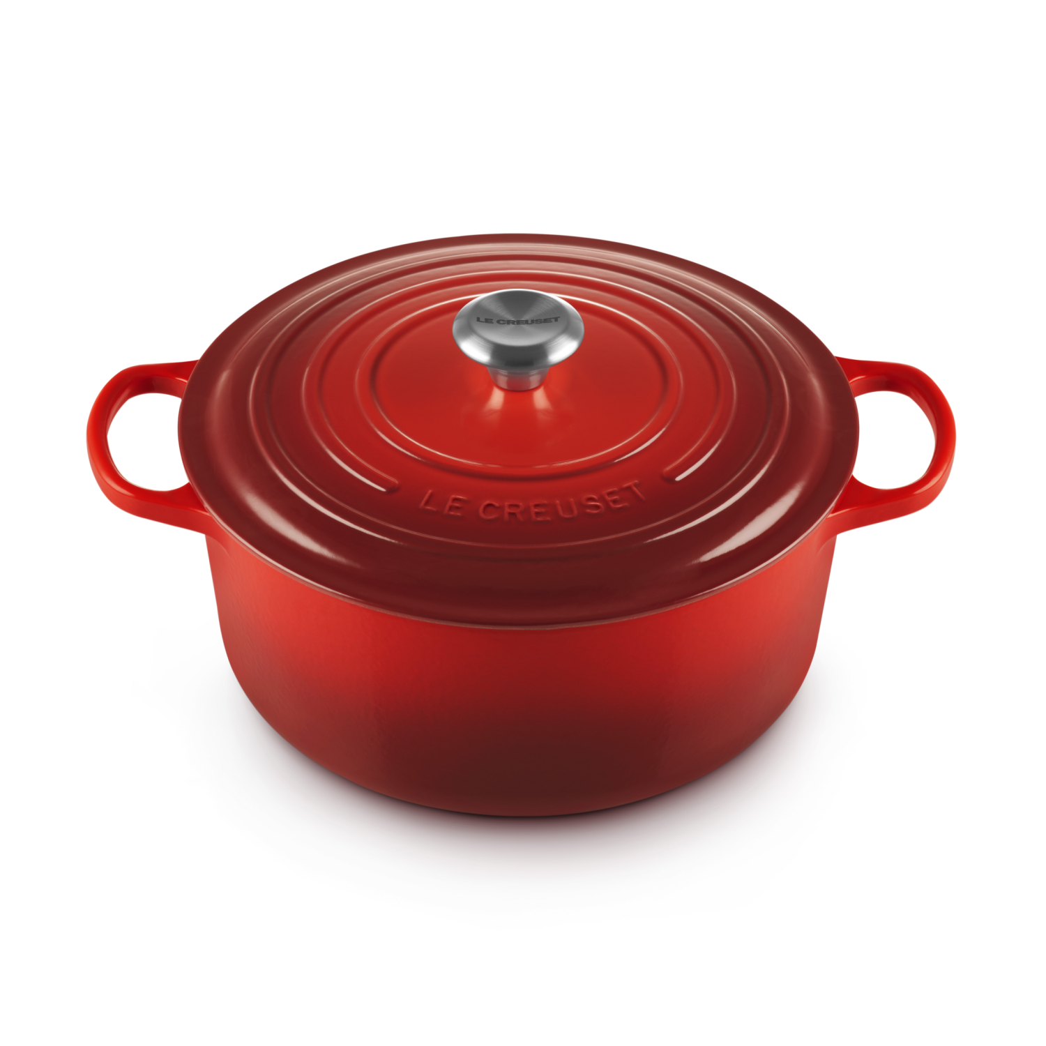 Le Creuset Braad- / Stoofpan Signature rond 28cm 6,7l - Kersenrood