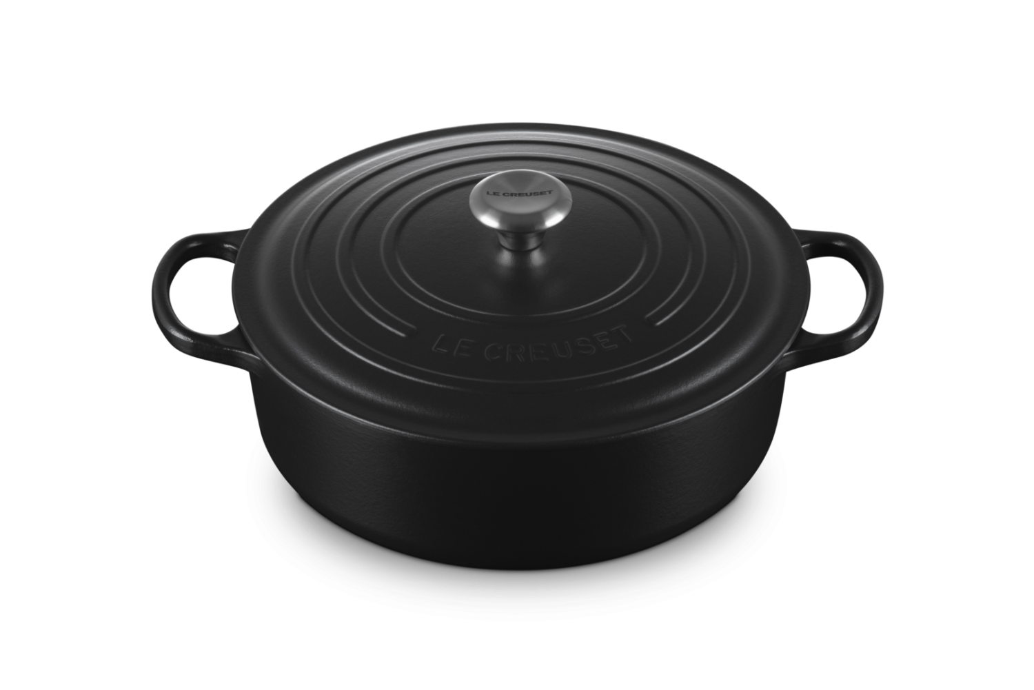 Le Creuset Braadpan Signature laag Mat Zwart 30cm 6,2l