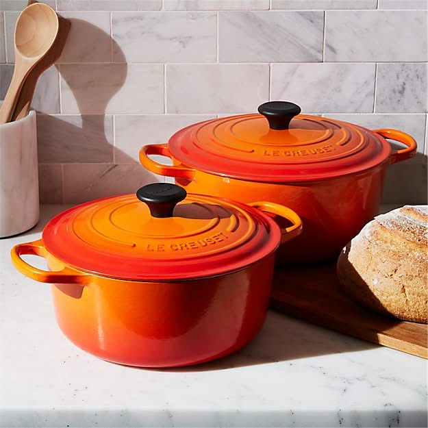 Le Creuset Hoge Braad-/Stoofpan Signature Oranjerood 24cm