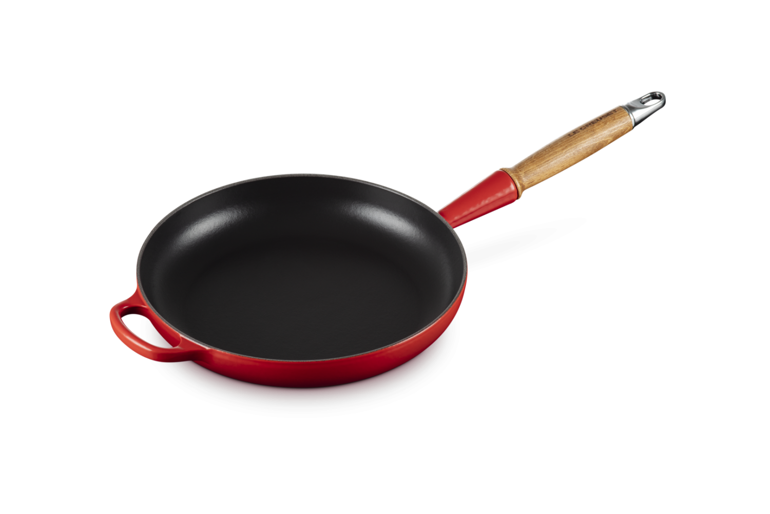 Le Creuset Koekenpan Gietijzer houten handvat Kersenrood 26cm 2,0l