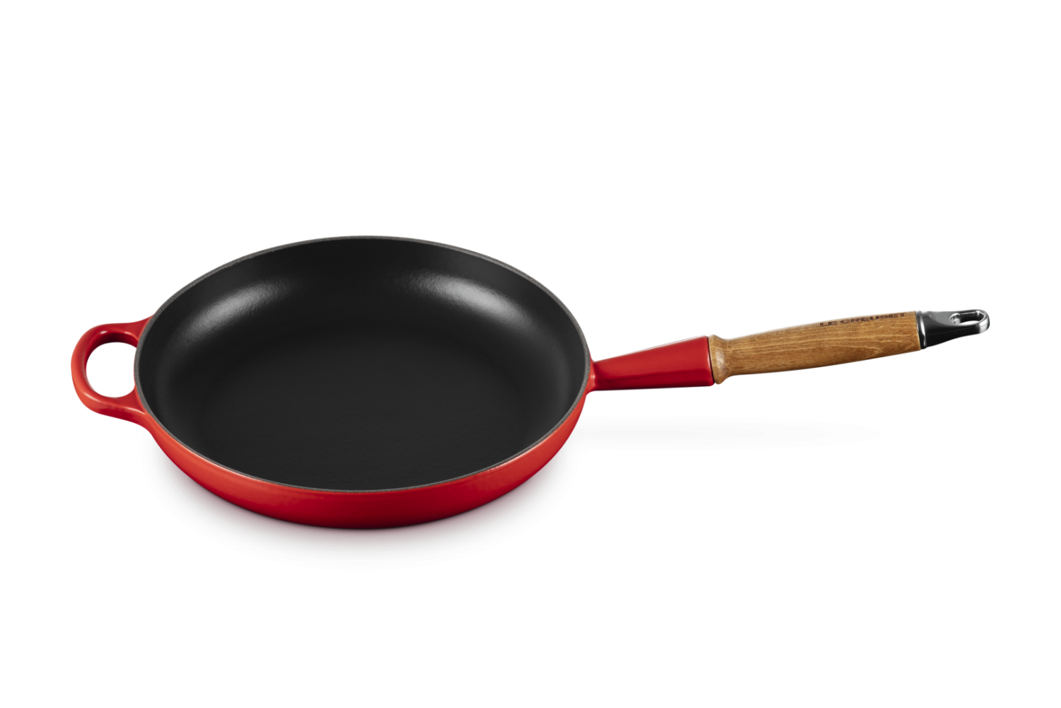 Le Creuset Koekenpan Gietijzer houten handvat Kersenrood 26cm 2,0l