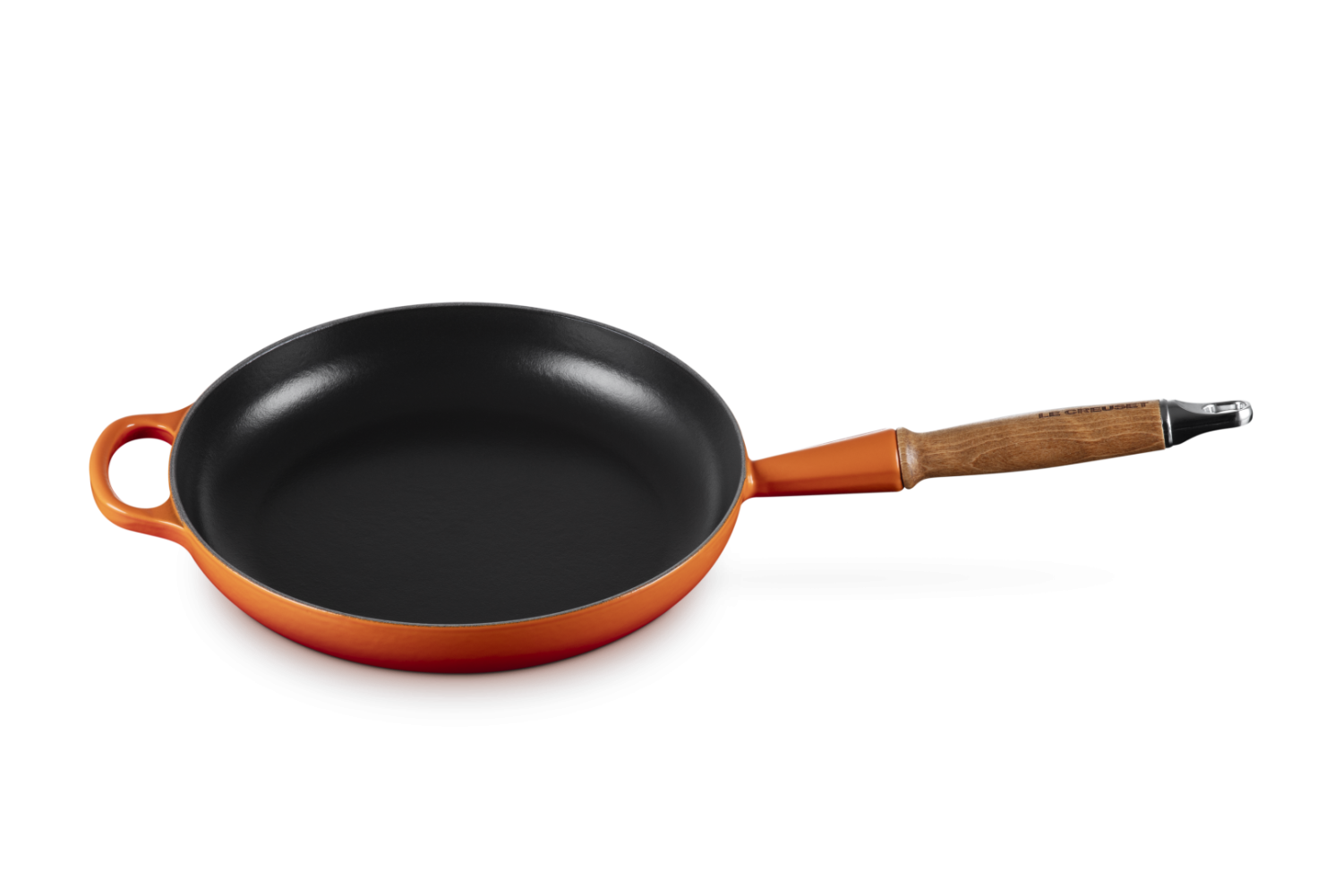 Le Creuset Koekenpan Gietijzer houten handvat Oranjerood 26cm 2,0l