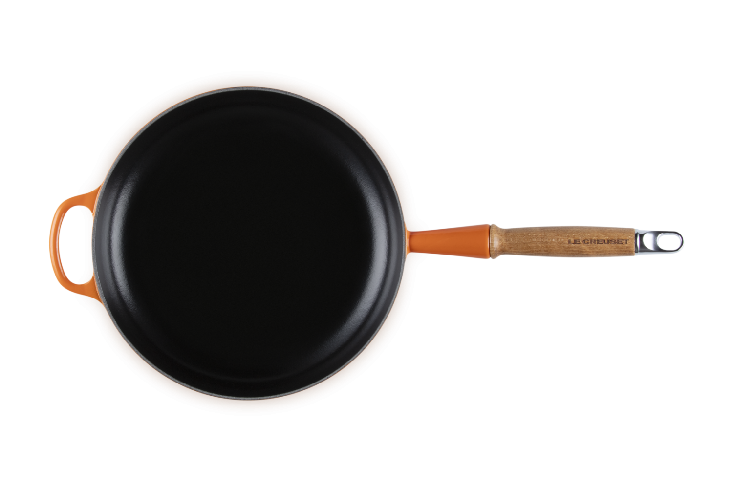 Le Creuset Koekenpan Gietijzer houten handvat Oranjerood 26cm 2,0l