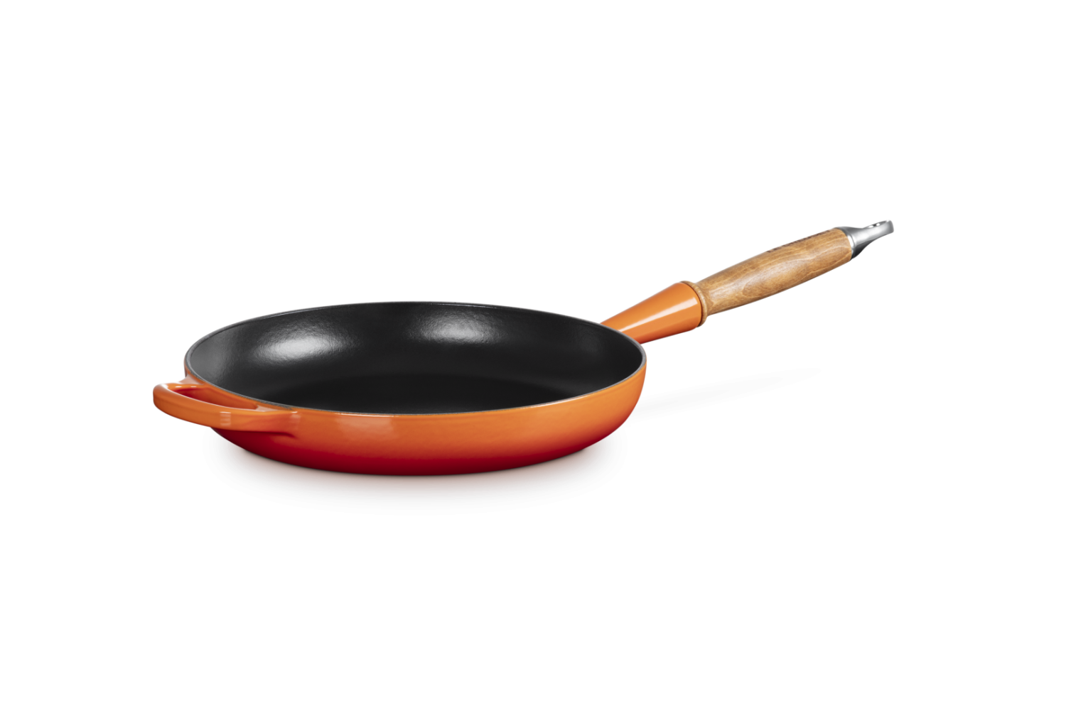 Le Creuset Koekenpan Gietijzer houten handvat Oranjerood 26cm 2,0l