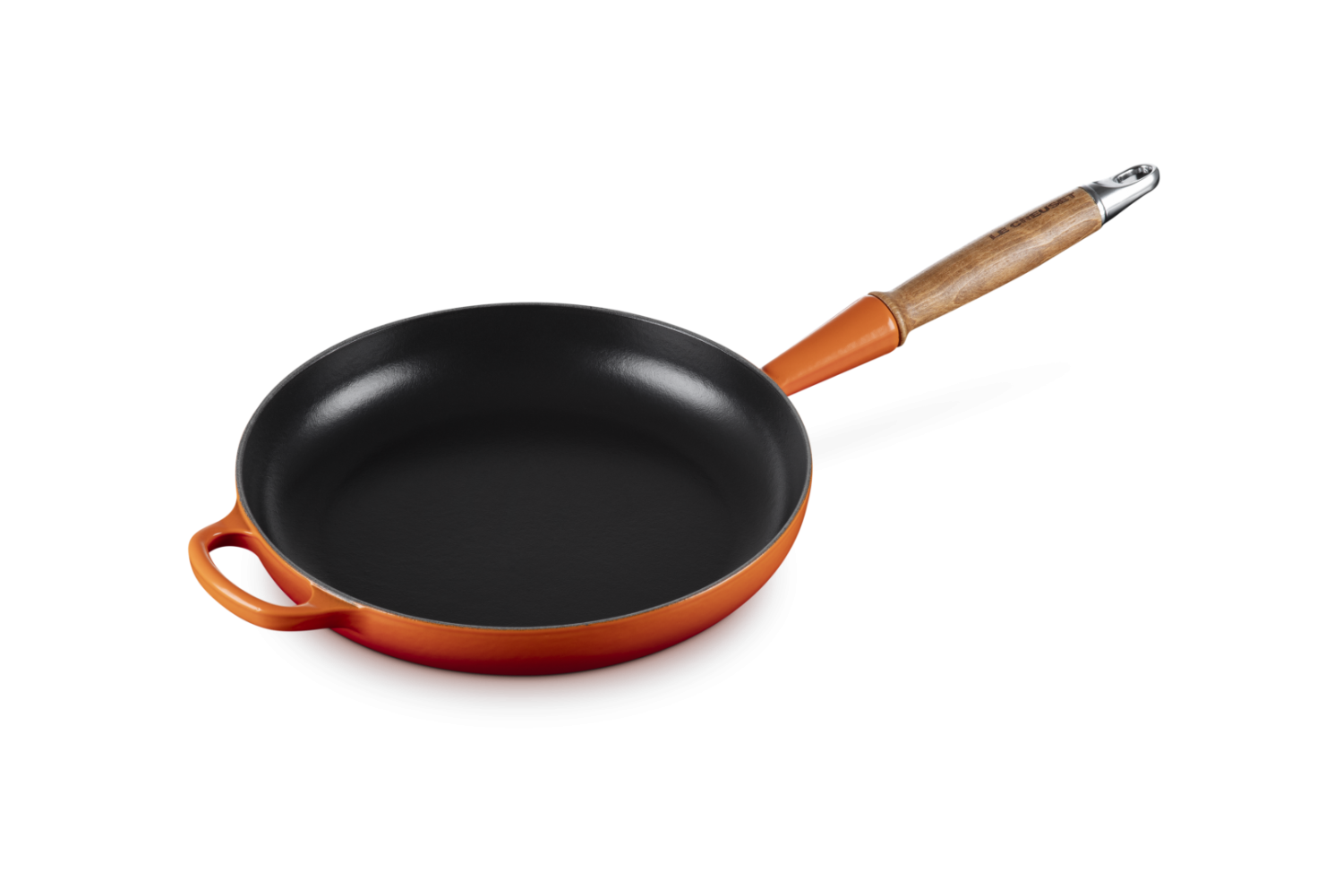 Le Creuset Koekenpan Gietijzer houten handvat Oranjerood 26cm 2,0l