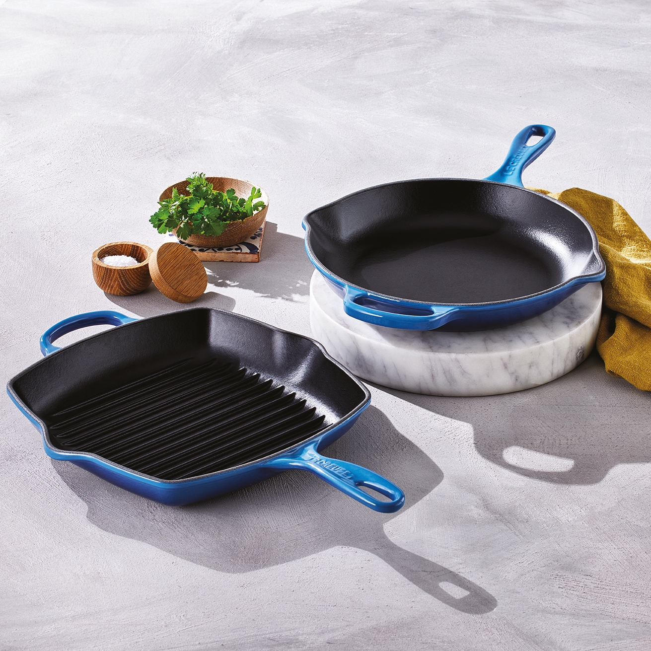 Le Creuset Koekenpan Skillet Signature rond Azure30cm