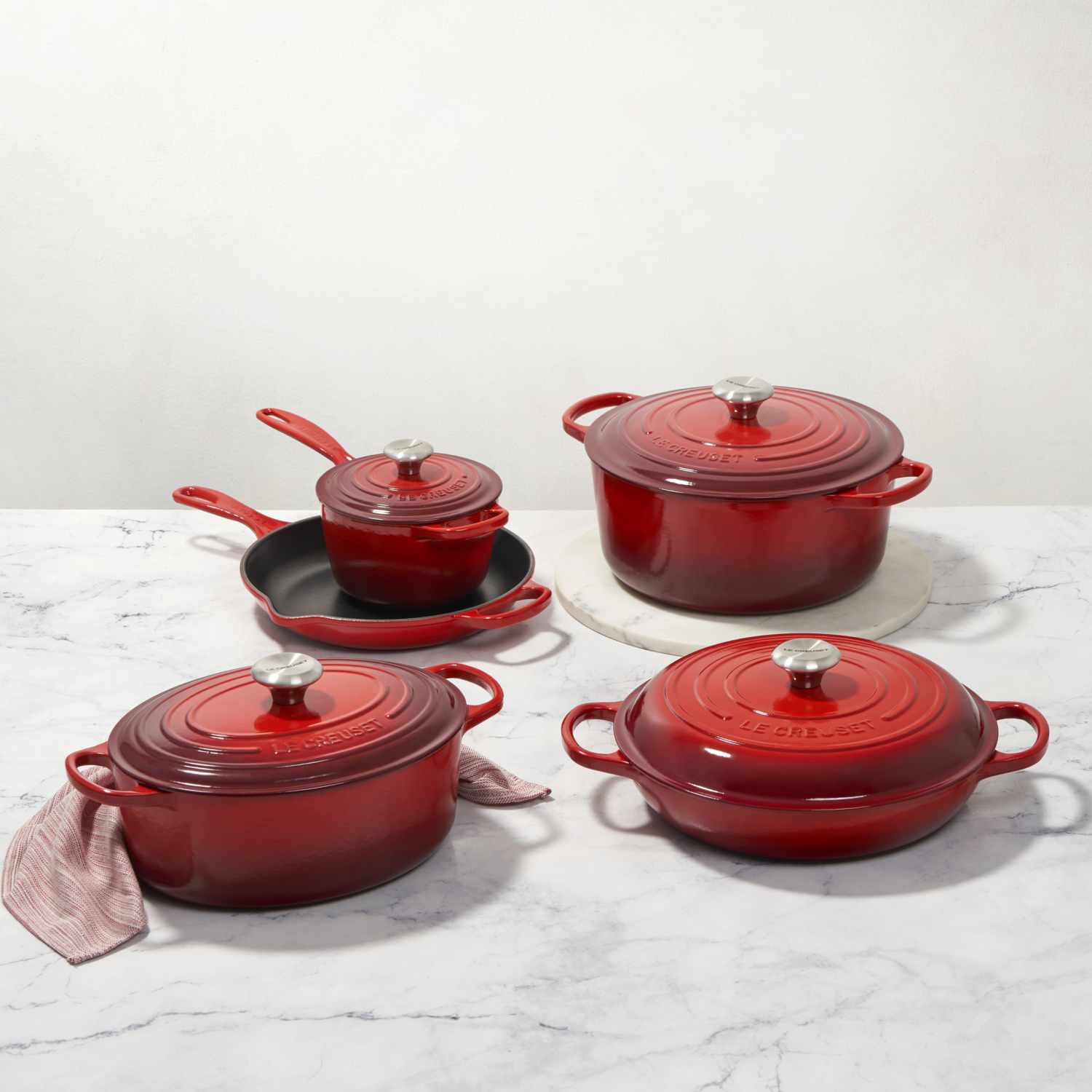 Le Creuset Koekenpan Skillet Signature rond Kersenrood 30cm