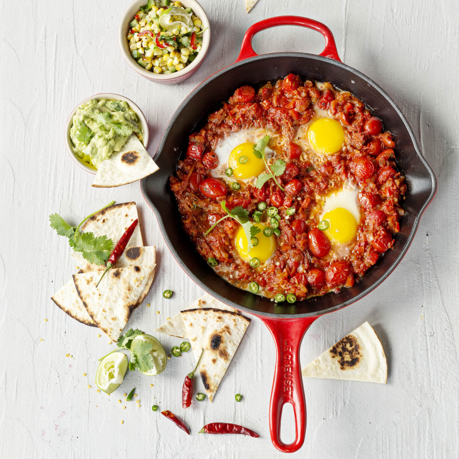 Le Creuset Koekenpan Skillet Signature rond Kersenrood 30cm