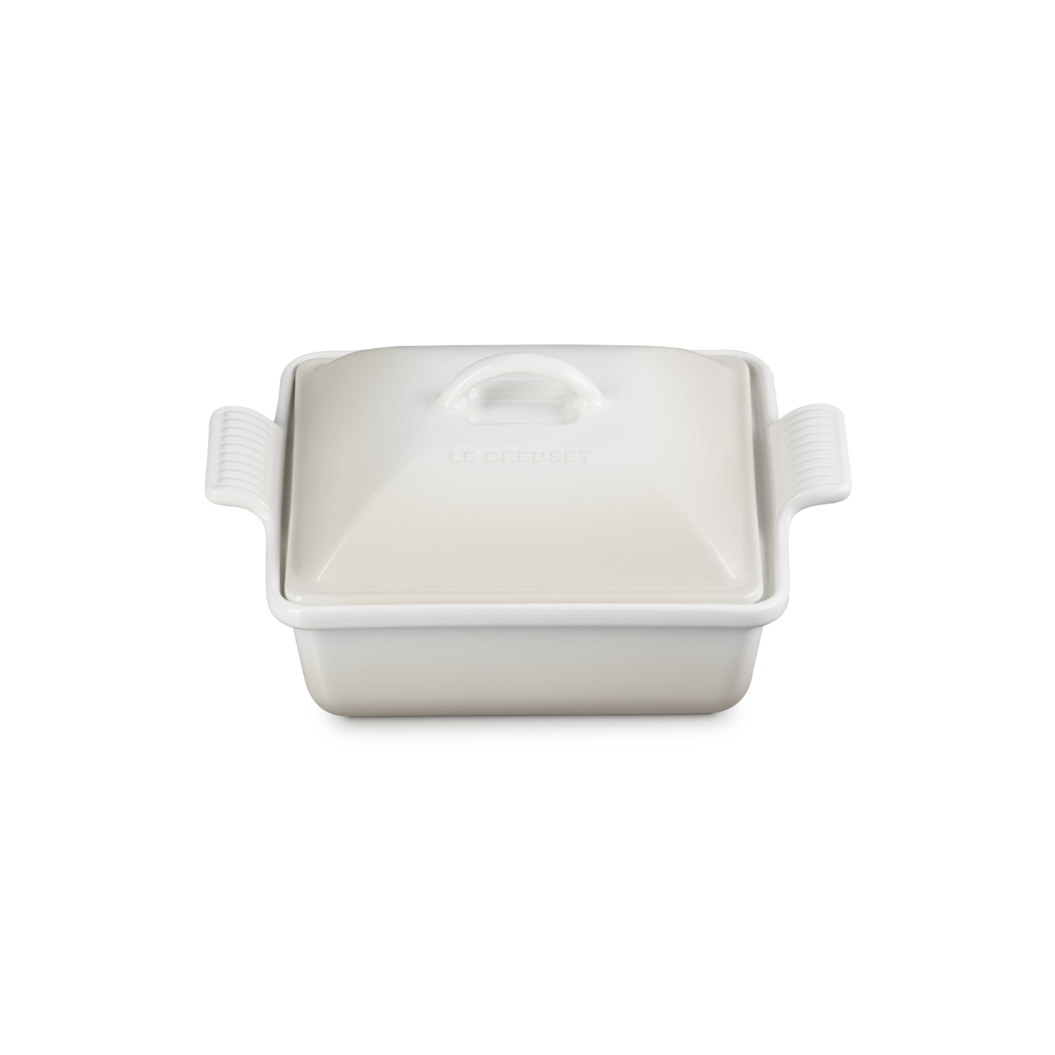 Le Creuset Ovenschaal vierkant met deksel Meringue 2,4L