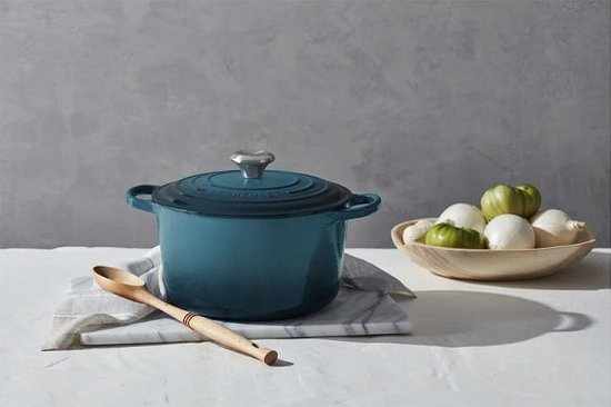 Le Creuset Signature Braad/stoofpan 24cm Deep Teal Hoog