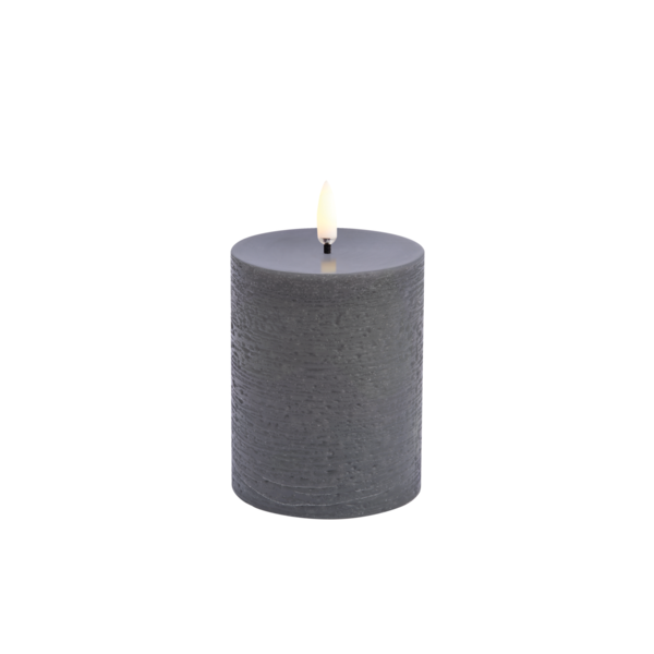 Led Kaars Grijs rustiek 7.8x10 cm