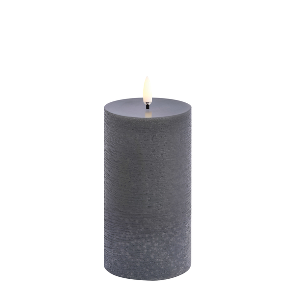 Led Kaars Grijs Rustiek 7.8x15 cm