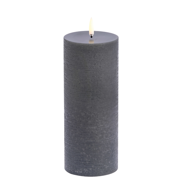 Led Kaars Grijs rustiek 7.8x20 cm