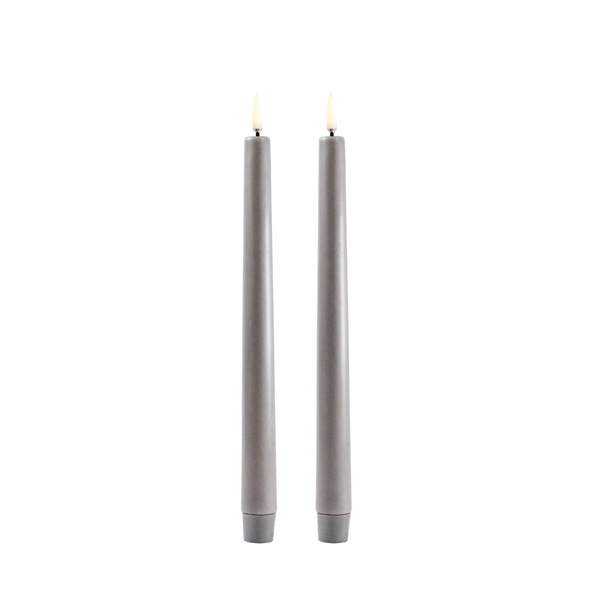 Led tafelkaars2.3x25cm Grijs S/2