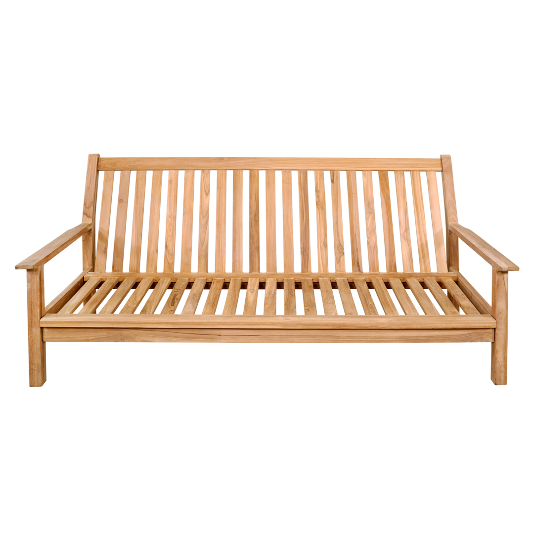 Loungebank teak 180 cm incl. kussen