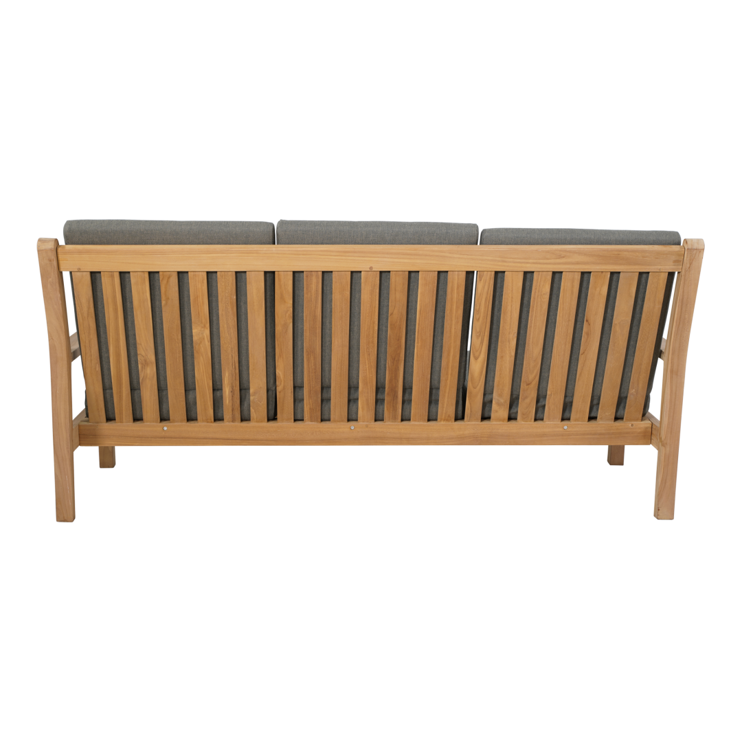 Loungebank teak 180 cm incl. kussen