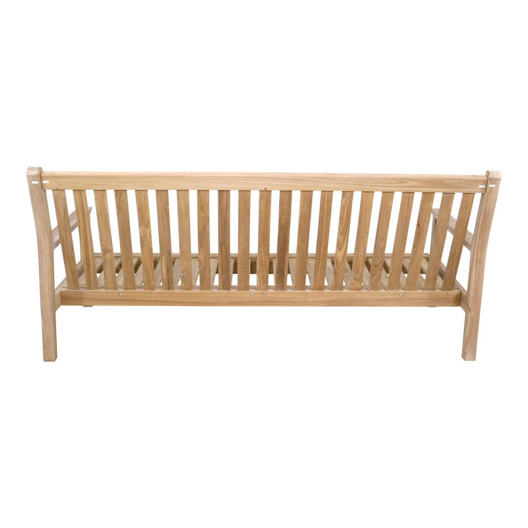 Loungebank teak 180 cm incl. kussen