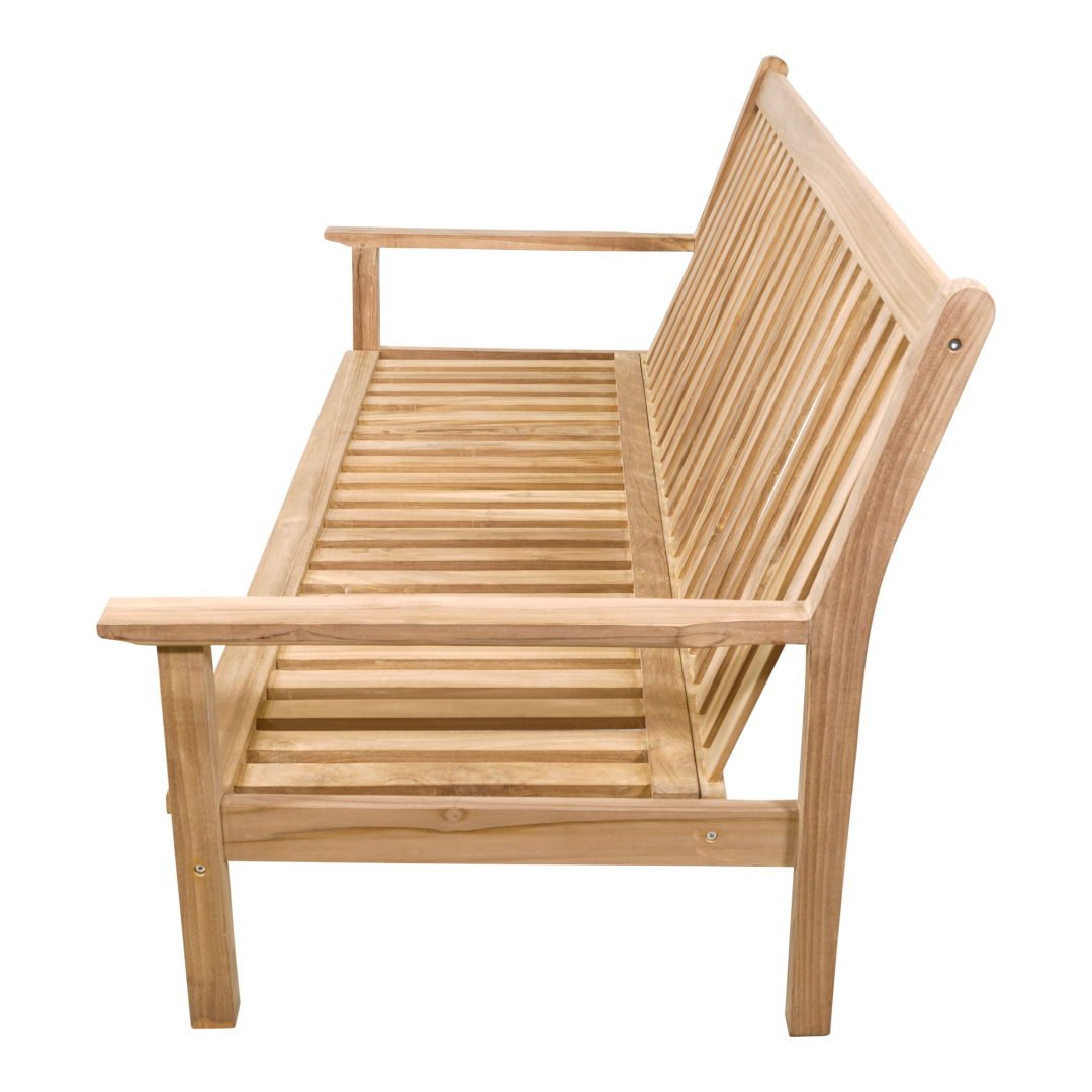 Loungebank teak 180 cm incl. kussen