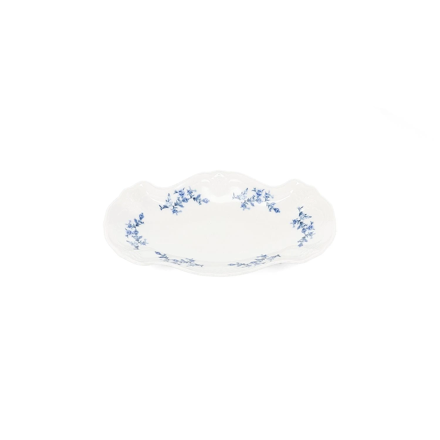 BonBistro Retro Serveerschaal 26x16 cm Blue Flower