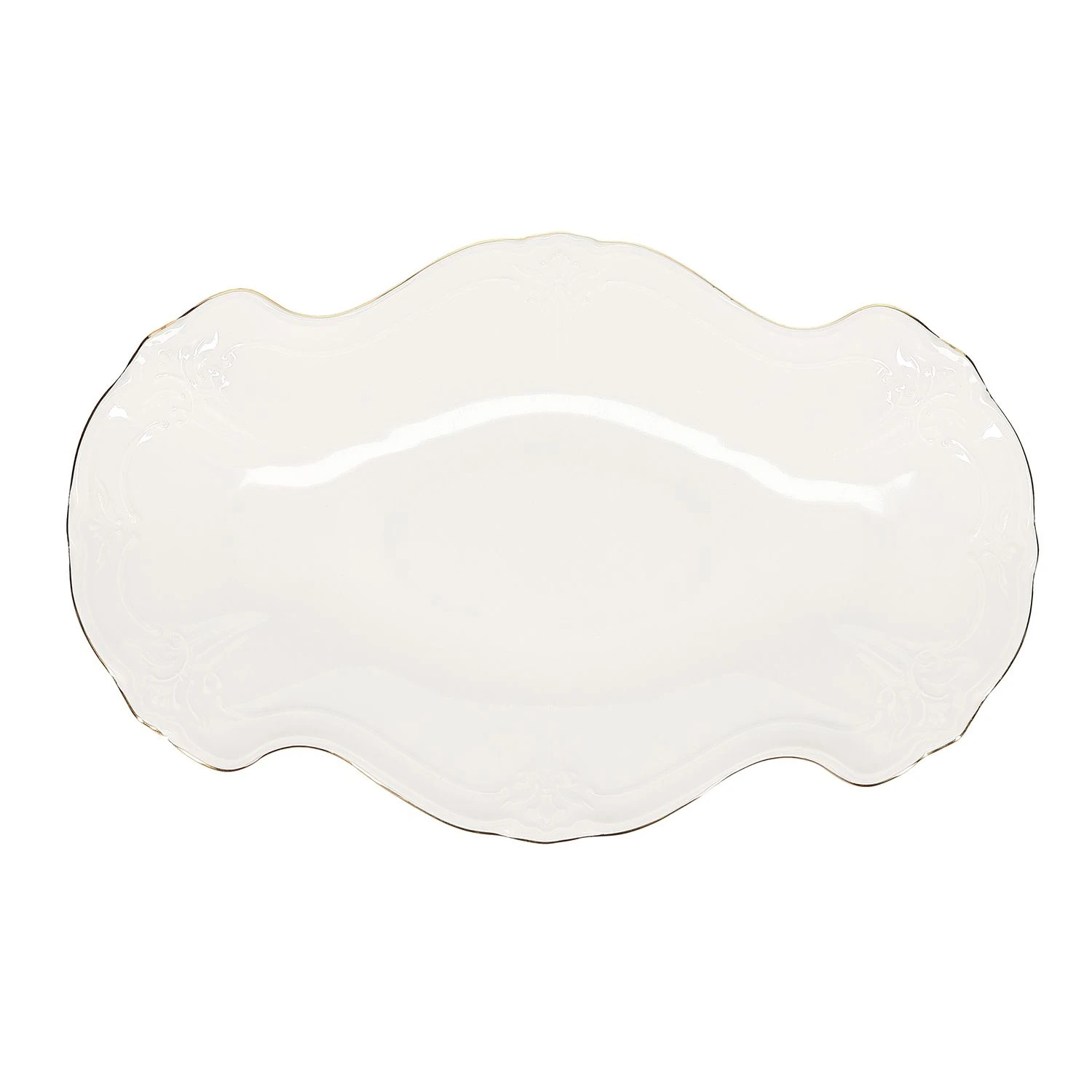 BonBistro Retro Serveerschaal 39x25 cm Gouden Rand