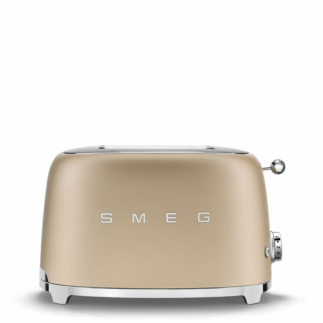 Smeg Broodrooster 2x2 Champagne Mat TSF01CHMEU
