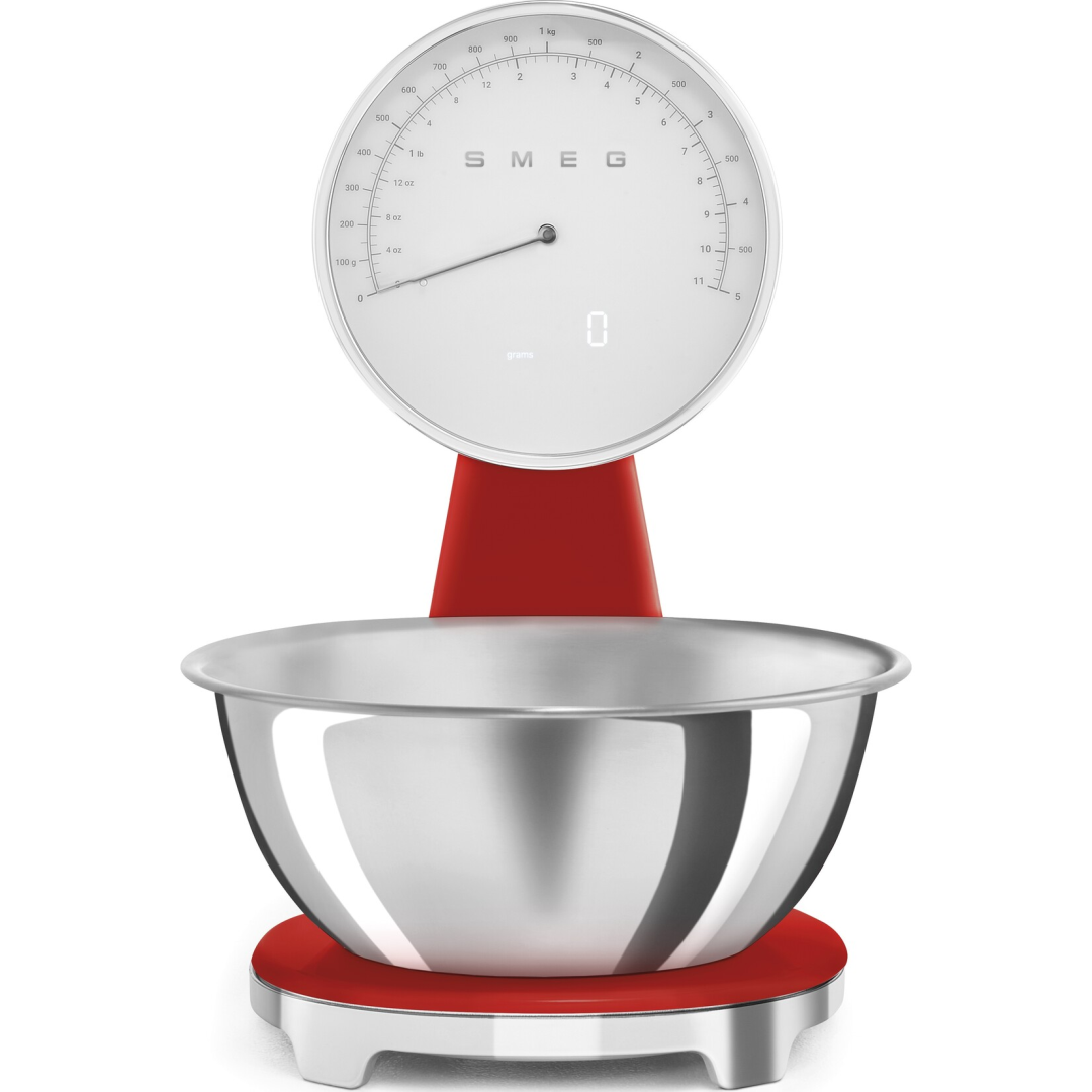 Smeg Keukenweegschaal Digitaal/Analoog Rood