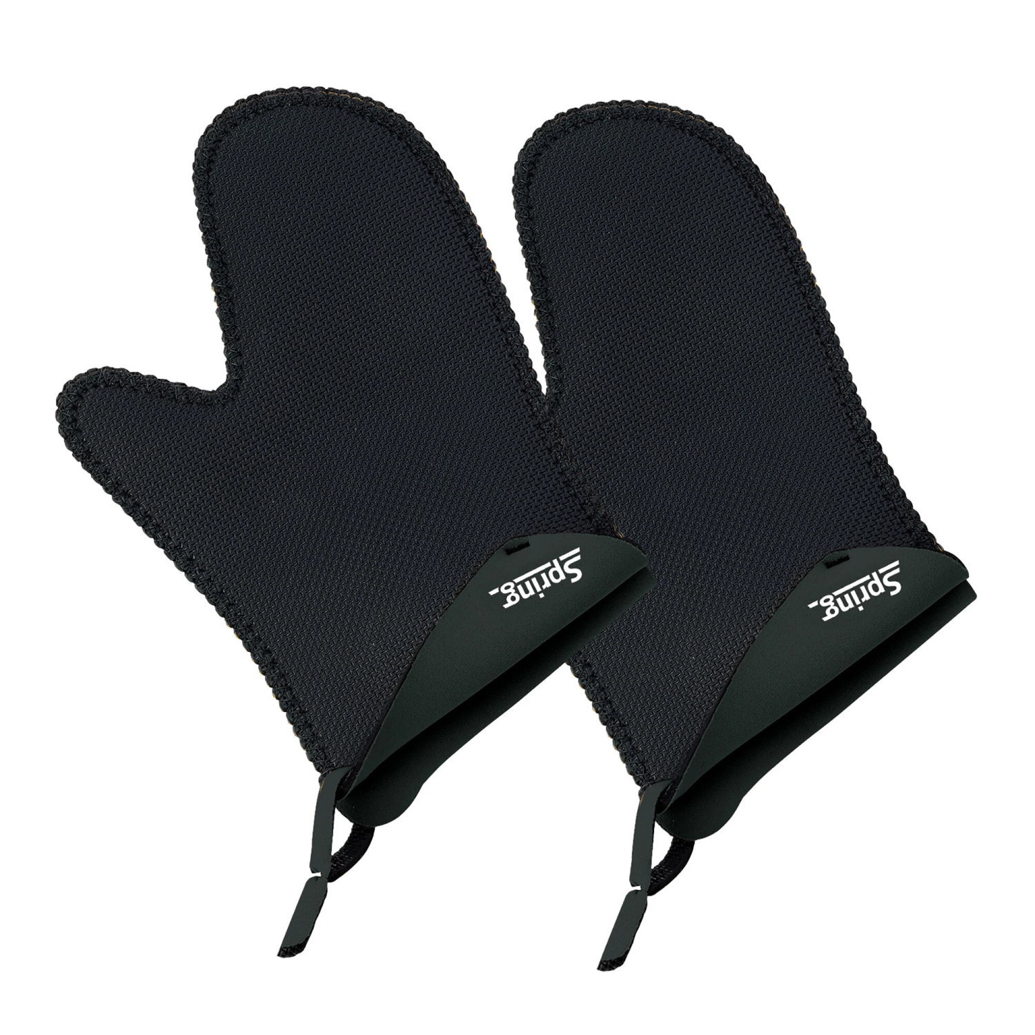 SPRING Ovenhandschoen, kort, zwart, 2 stuks