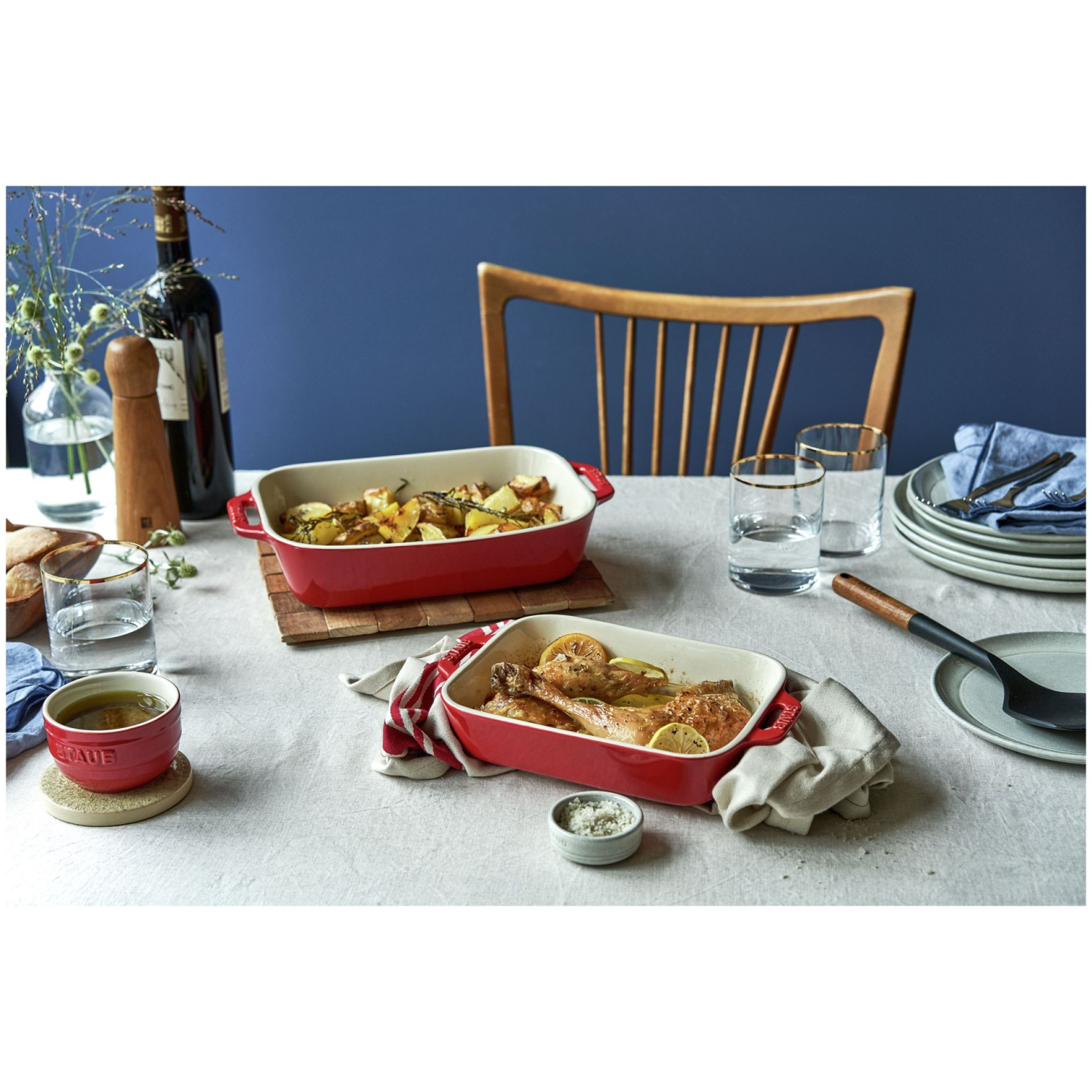 Staub Gratineerschaal S/2 kers