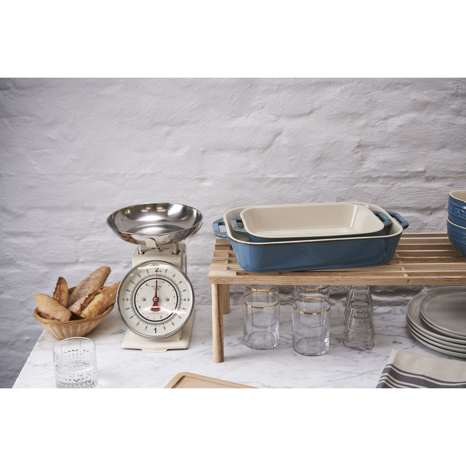Staub Gratineerschaal S/2 Turquoise