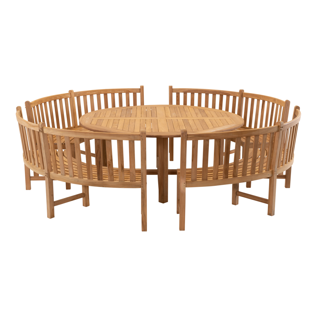 Tafel teak ø180x75cm