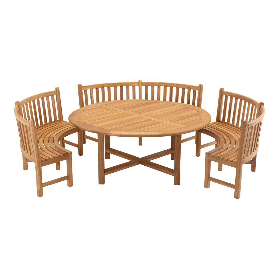 Tafel teak ø180x75cm