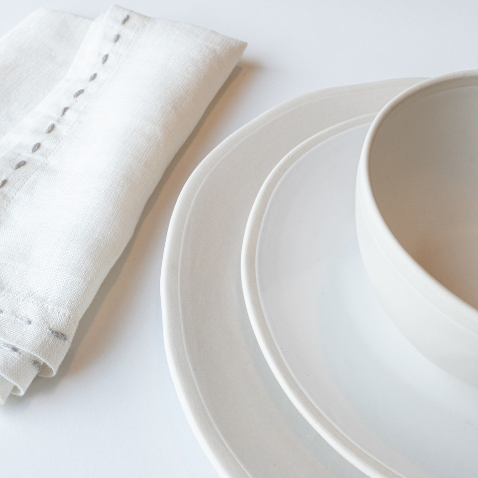The Table Weave Servet Set van 2 Rice And Grey