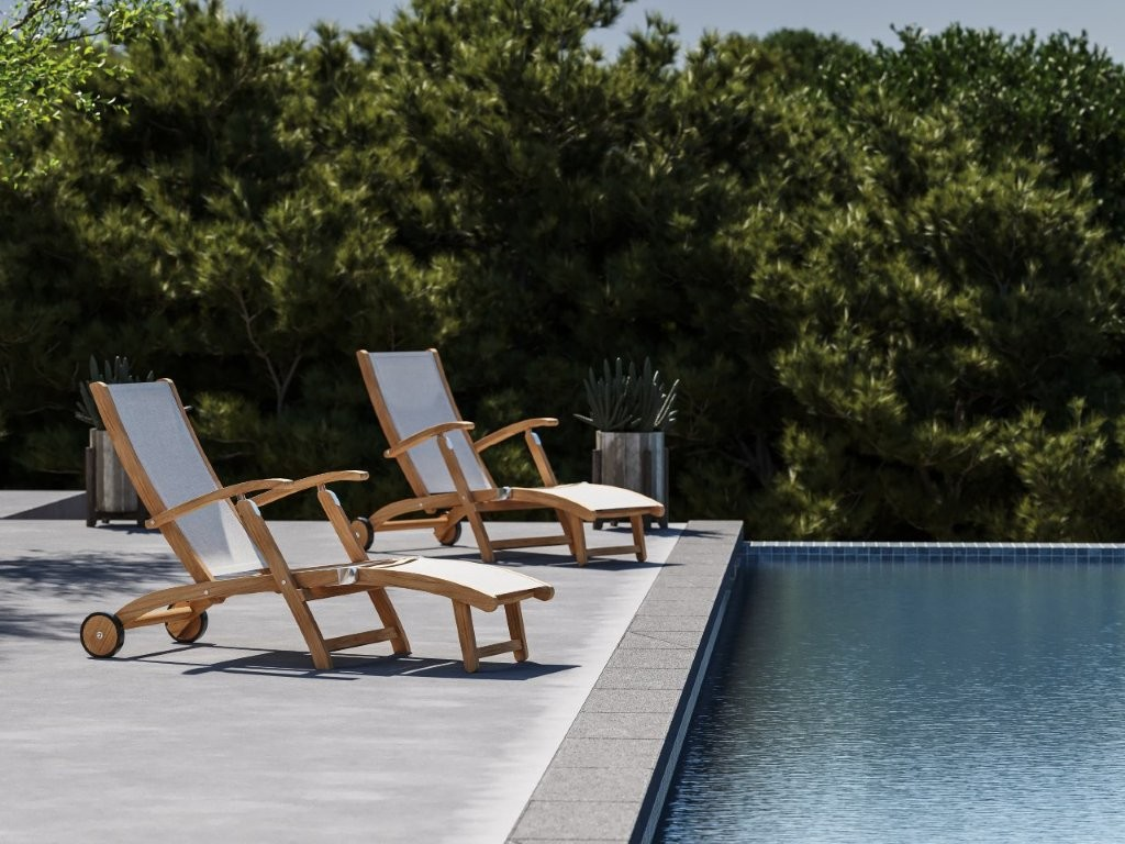 Traditional Teak Deckchair Cloud