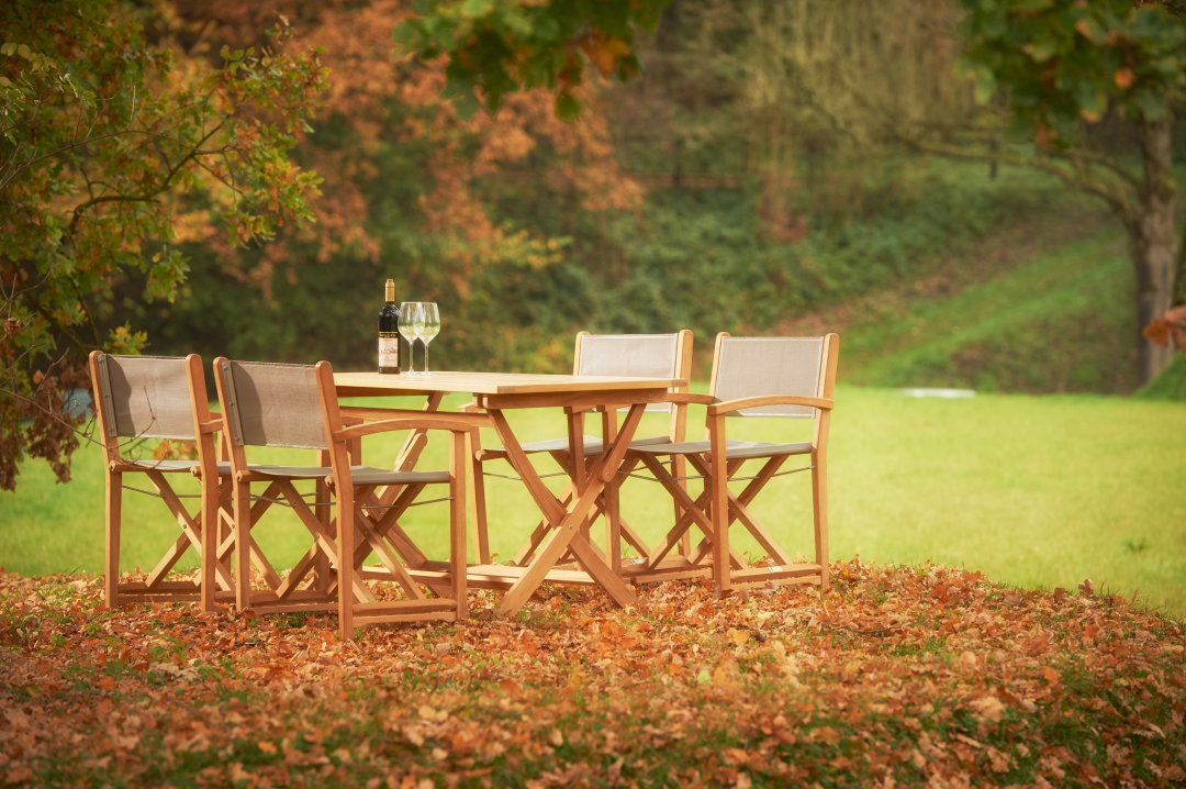 Traditional Teak Kate Director chair Wit