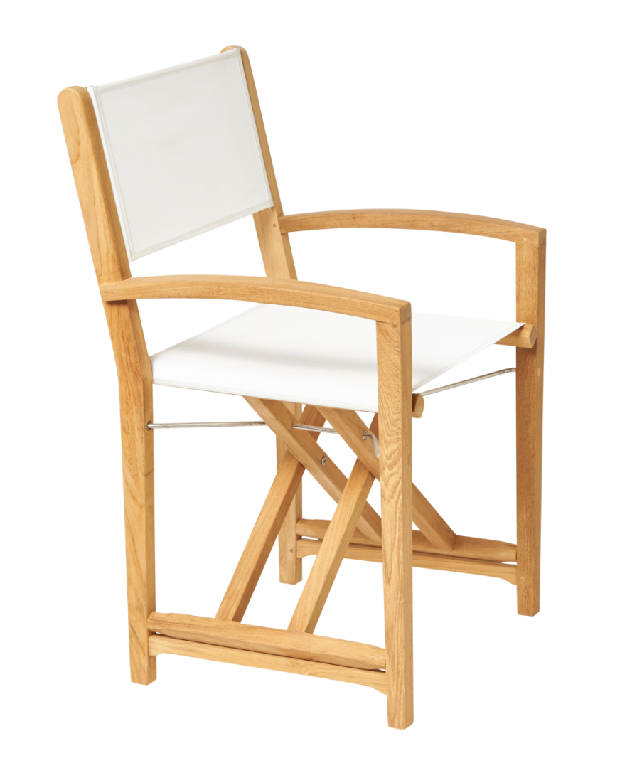 Traditional Teak Kate Director chair Wit