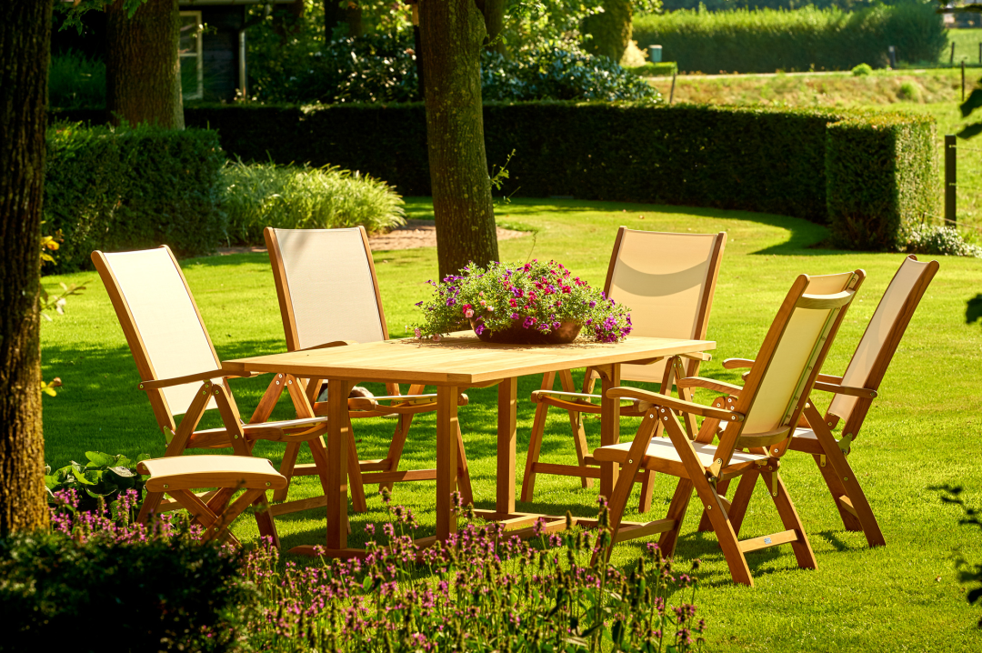 Traditional Teak Kate Verstelbare stoel Taupe